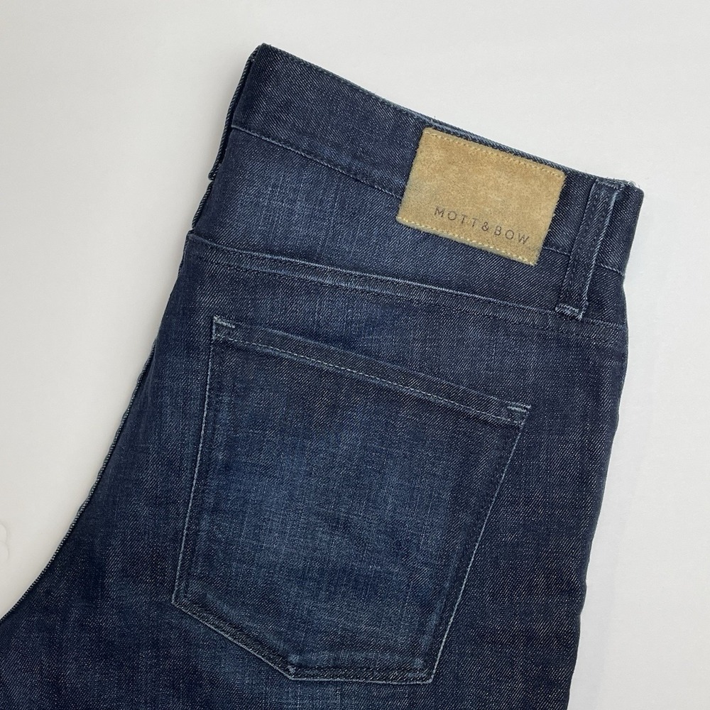 Mott & Bow Skinny Jeans Mens 32x32(27"L)‎ Raw Hem Capri Denim Dark Blue Stretch